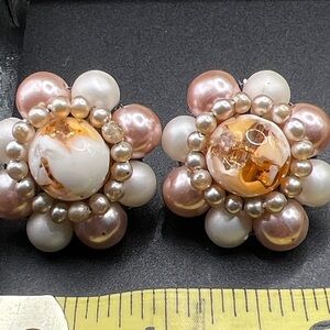 Vintage 1950’s Japan Cluster Bead Earrings